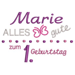 Geburtstag: Marie - Grauer Hase mit rosa Sternen Design
