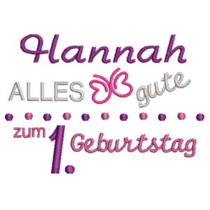 Geburtstag: Hannah - Weißes Einhorn Design
