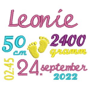 Geburt: Leonie - Sensorische Hase mit rosa Punkten Design