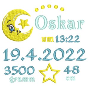 Geburt: Oskar - Blauer Bär Design