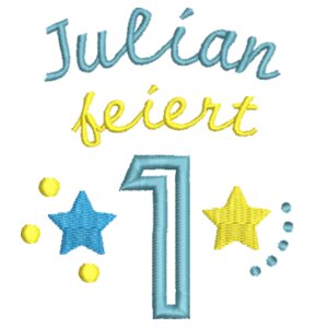 Geburtstag: Julian - Sensorischer Hase mit blauen Punkten Design