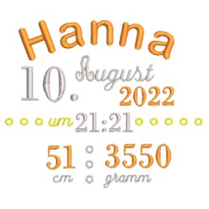 Geburt: Hanna - Grauer Hase mit gelben Sternen Design