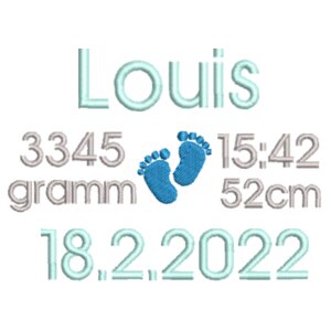 Geburt: Louis - Sensorische Hase mit blauen Punkten Design