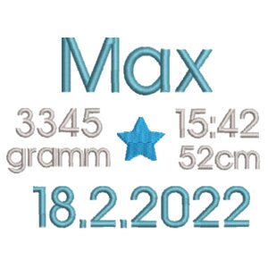 Geburt: Max - Grauer Bär Design