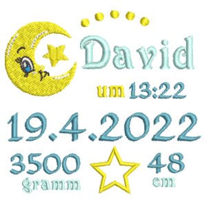 Geburt: David - Gigi die Giraffe Design