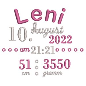 Geburt: Leni - Liza die Kuh Design