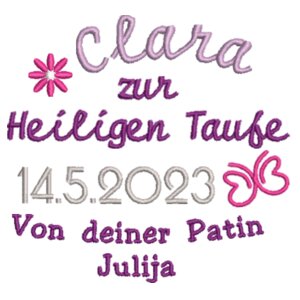 Taufe: Clara - Schmetterling Design