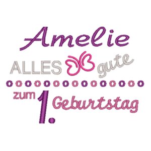 Geburtstag: Amelie - Glitzi das Regenbogen-Einhorn Design